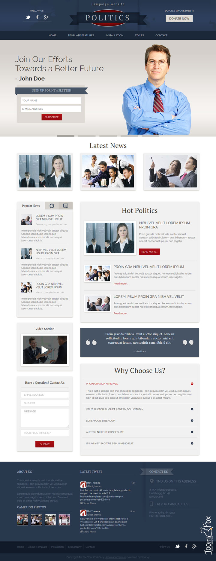 Joomla шаблон HotThemes Politics