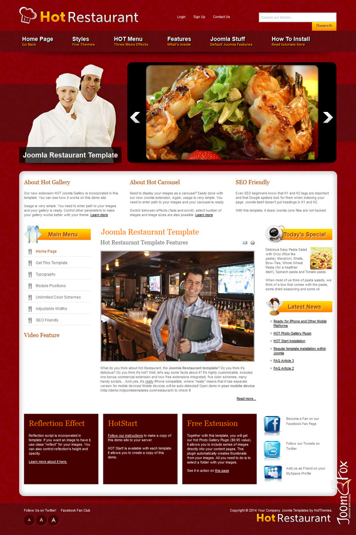 Joomla шаблон HotThemes Restaurant