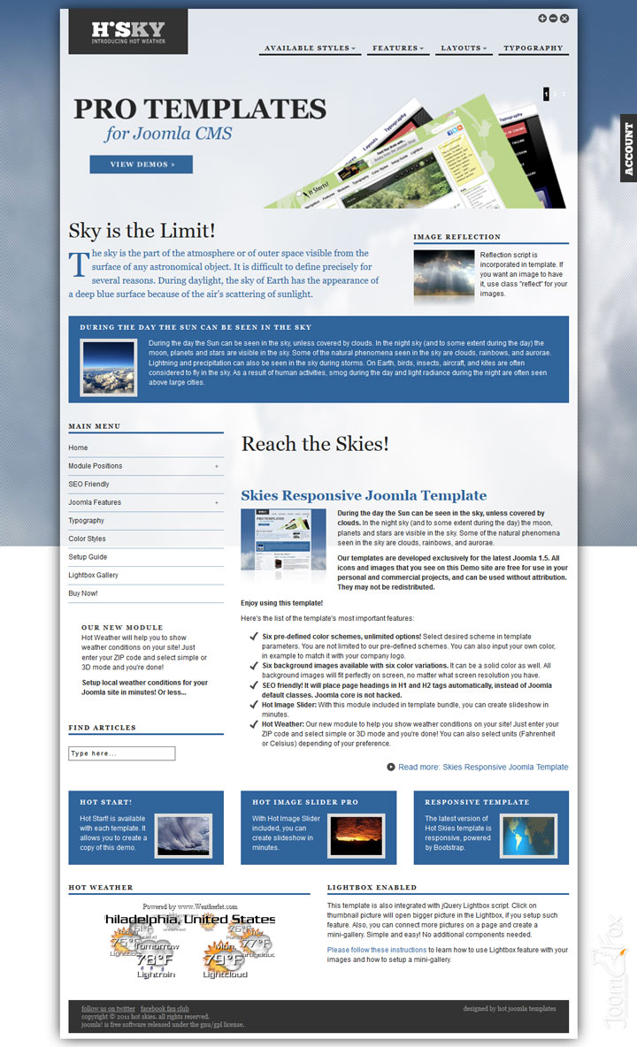 Joomla шаблон HotThemes Skies