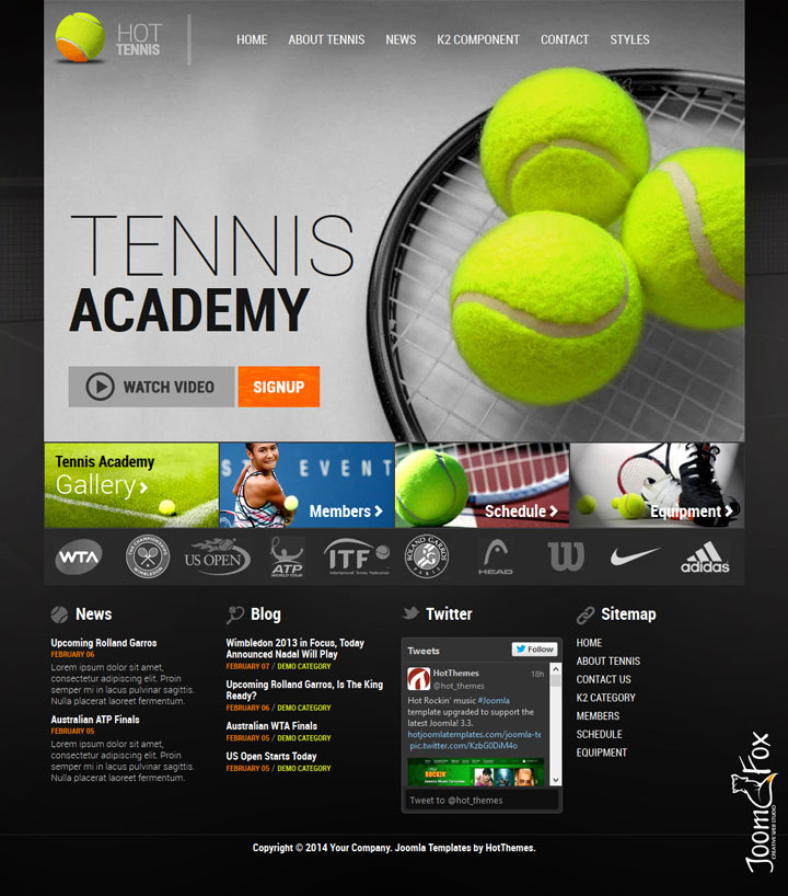 Joomla шаблон HotThemes Tennis