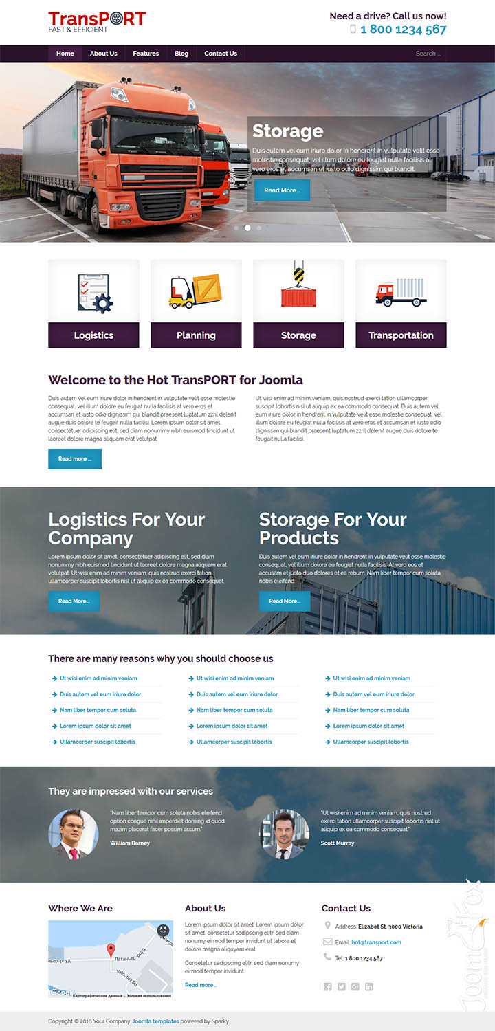 Joomla шаблон HotThemes Transport