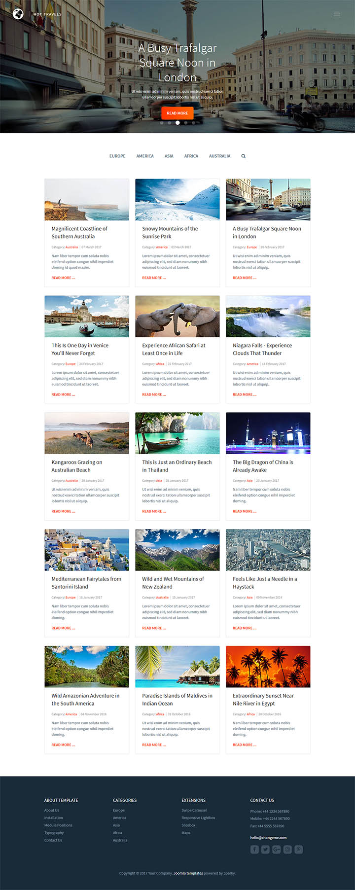 Joomla шаблон HotThemes Travels