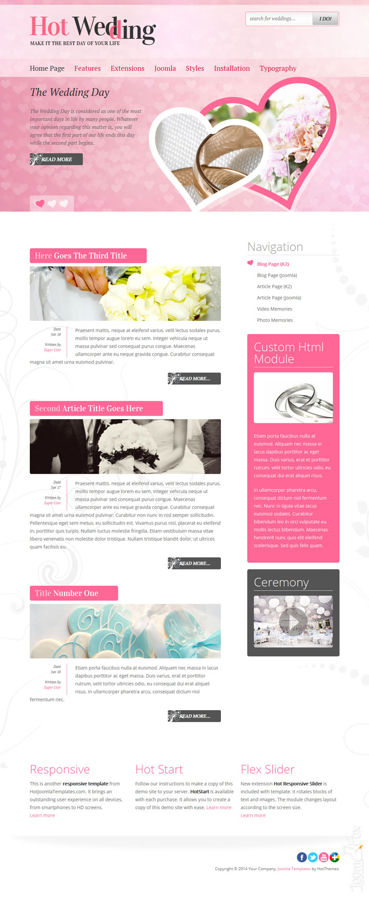 Joomla шаблон HotThemes Wedding