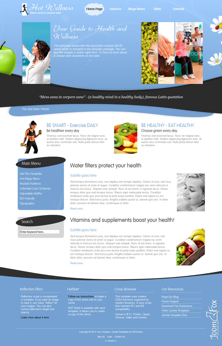 Joomla шаблон HotThemes Wellness