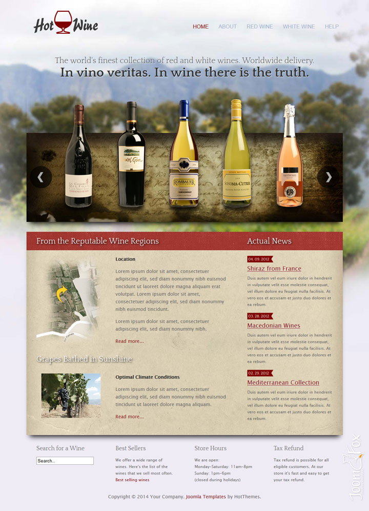 Joomla шаблон HotThemes Wine