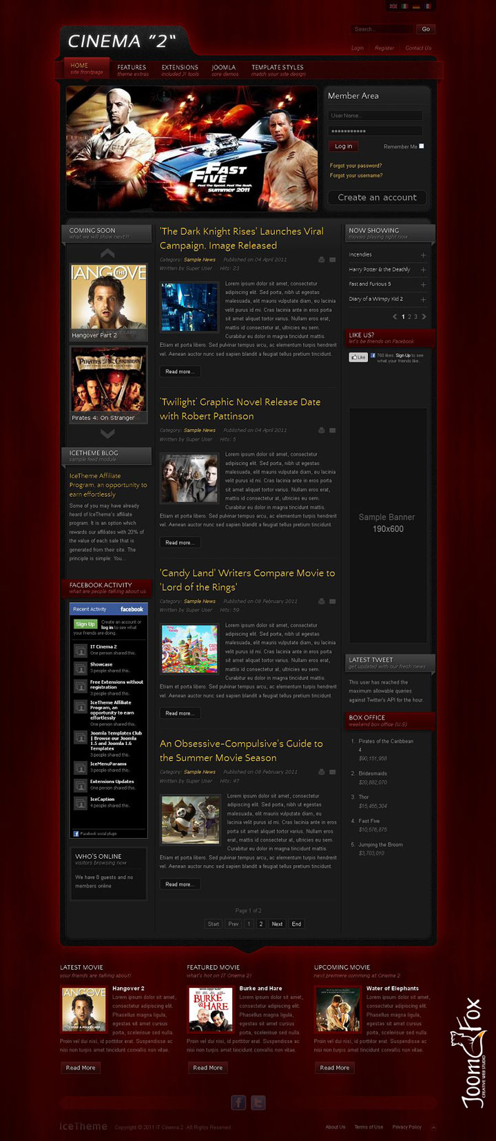 Joomla шаблон IceTheme Cinema 2