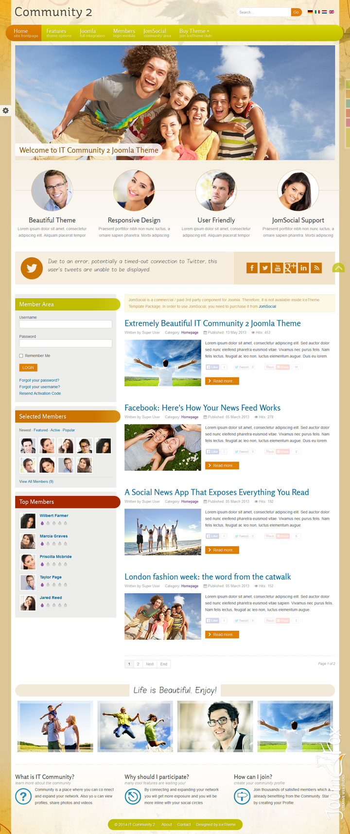 Joomla шаблон IceTheme Community 2