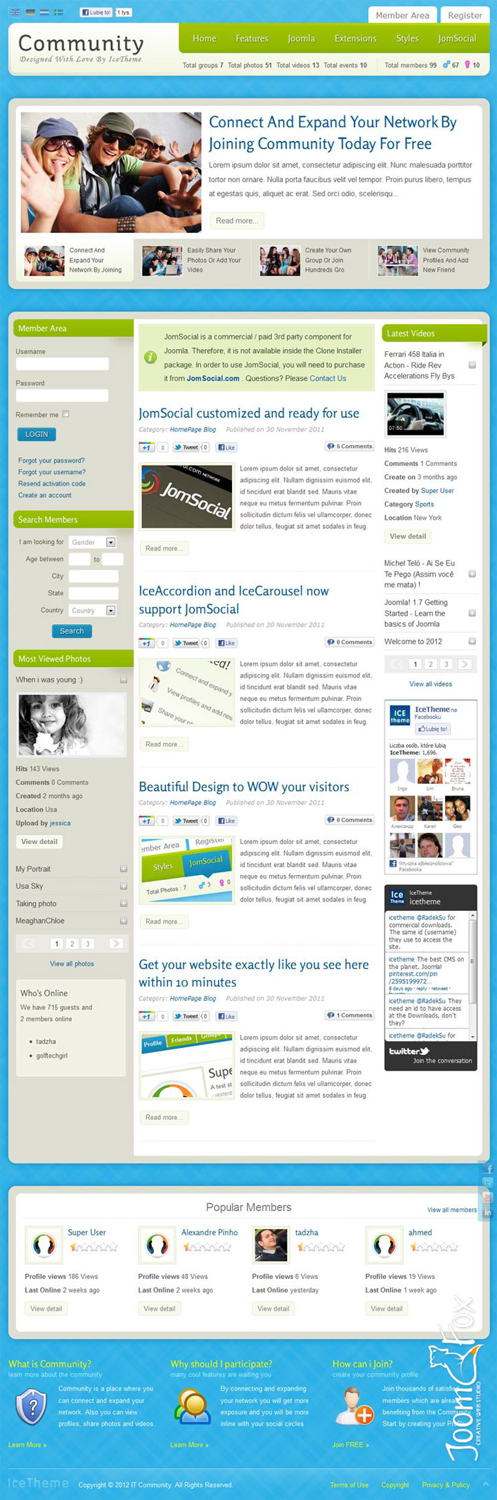 Joomla шаблон IceTheme Community