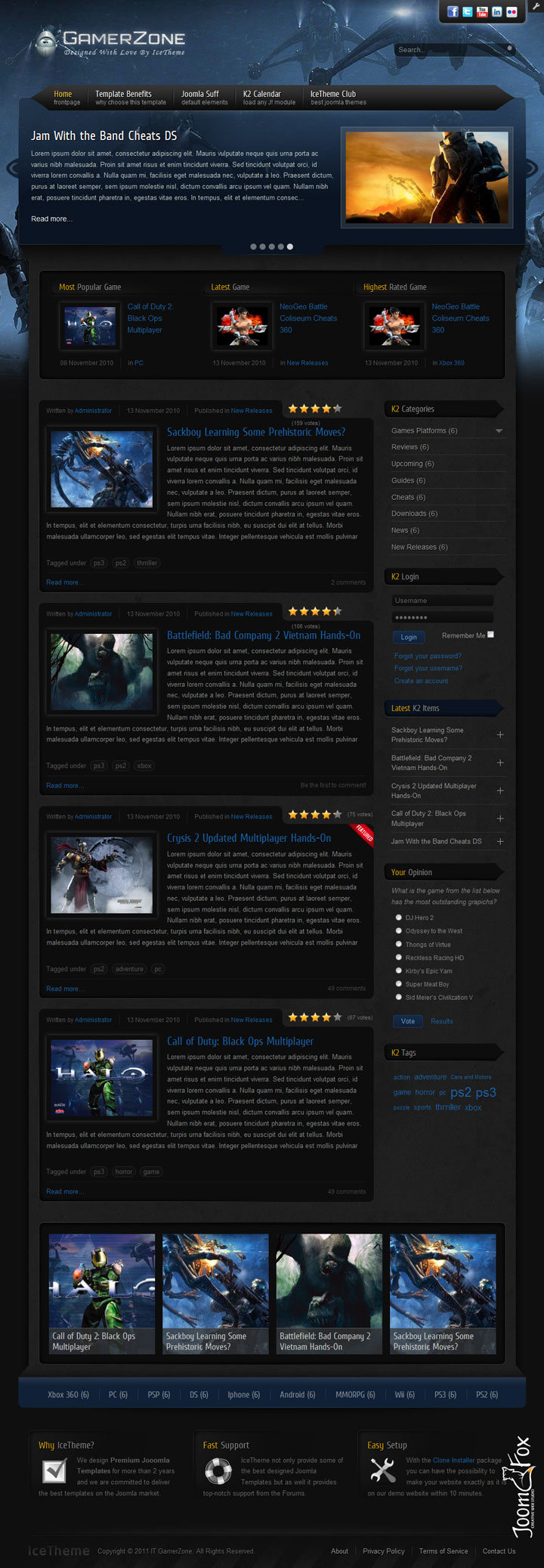 Joomla шаблон IceTheme GamerZone