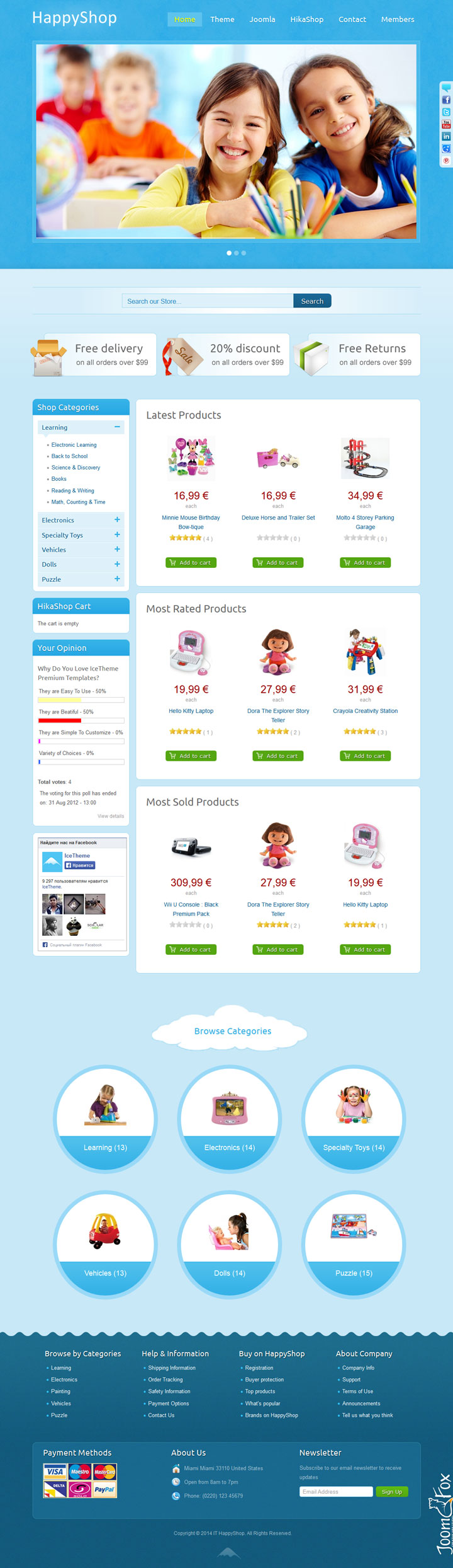 Шаблон IceTheme HappyShop Joomla шаблон IceTheme HappyShop