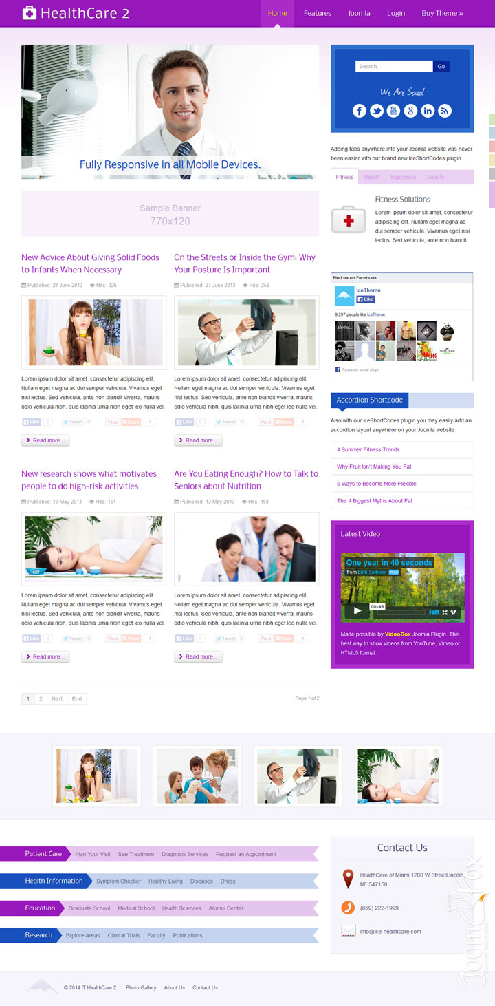 Joomla шаблон IceTheme HealthCare 2