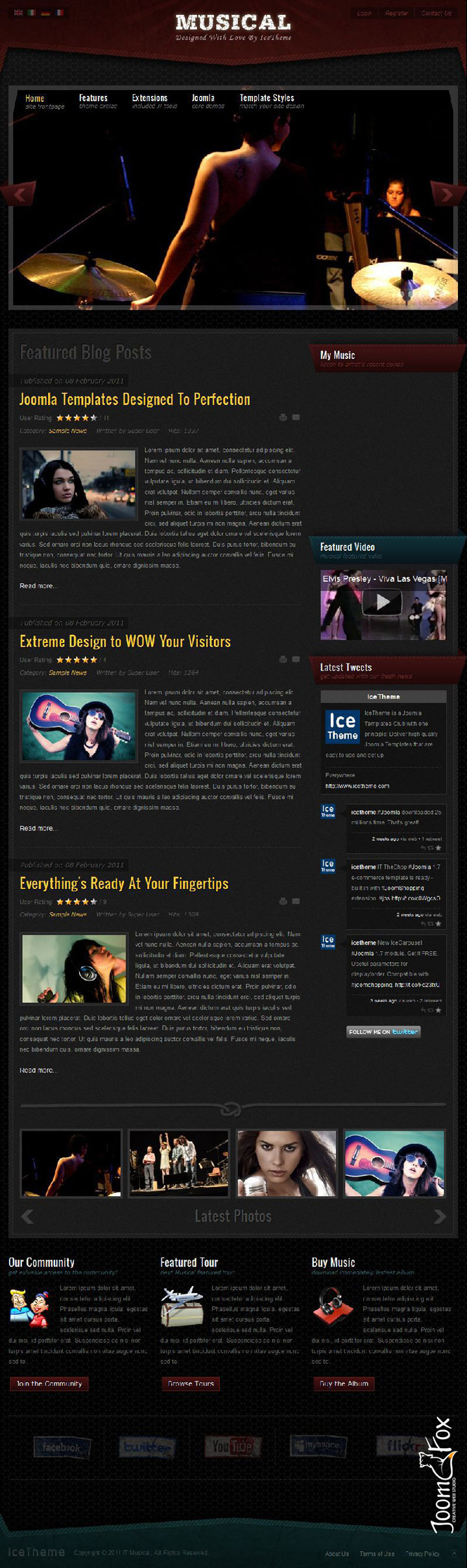 Joomla шаблон IceTheme Musical