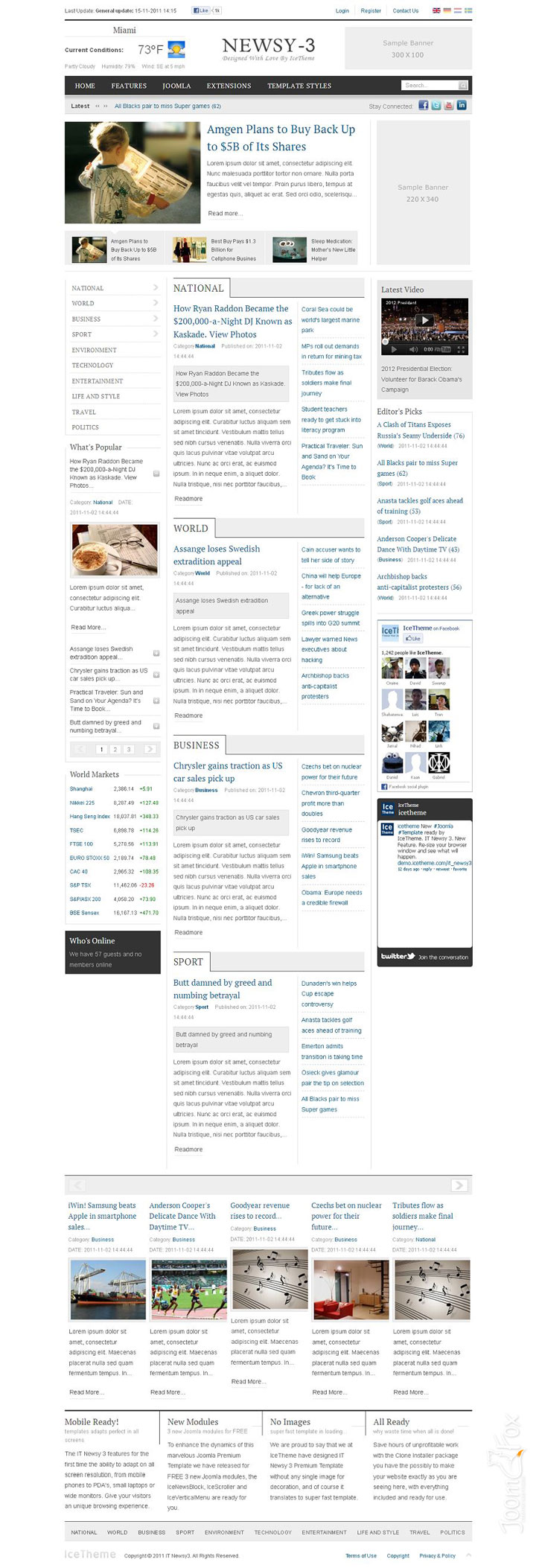 Joomla шаблон IceTheme Newsy 3