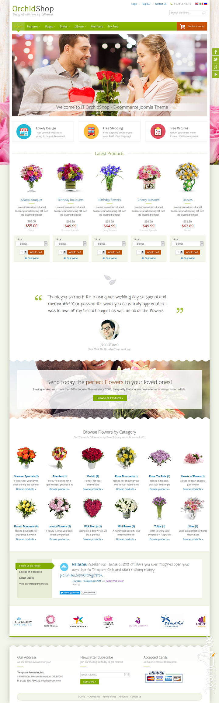 Joomla шаблон IceTheme OrchidShop