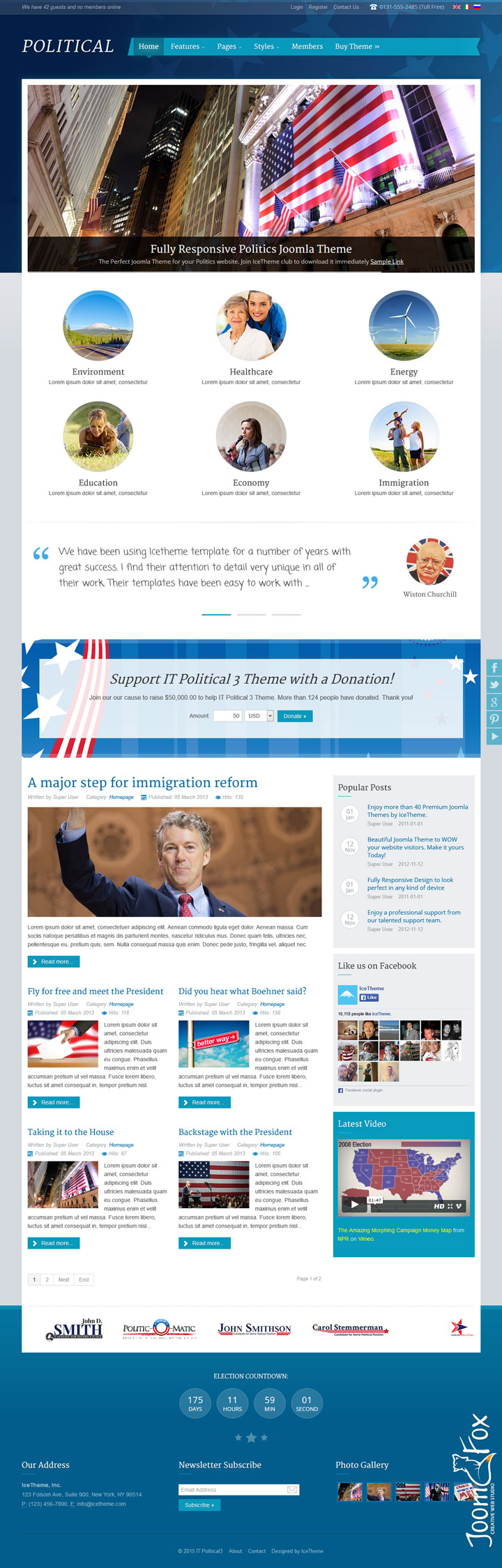 Joomla шаблон IceTheme Political 3