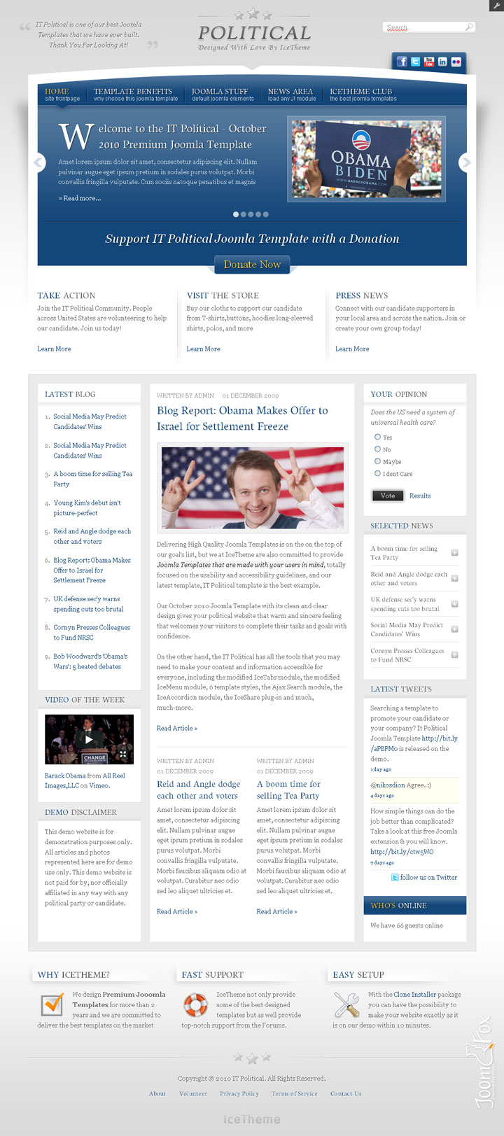 Joomla шаблон IceTheme Political