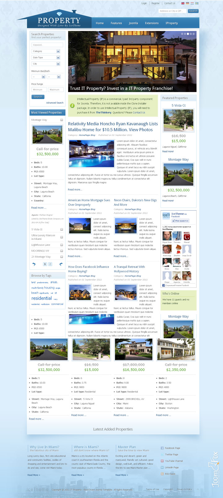 Шаблон IceTheme Property Joomla шаблон IceTheme Property