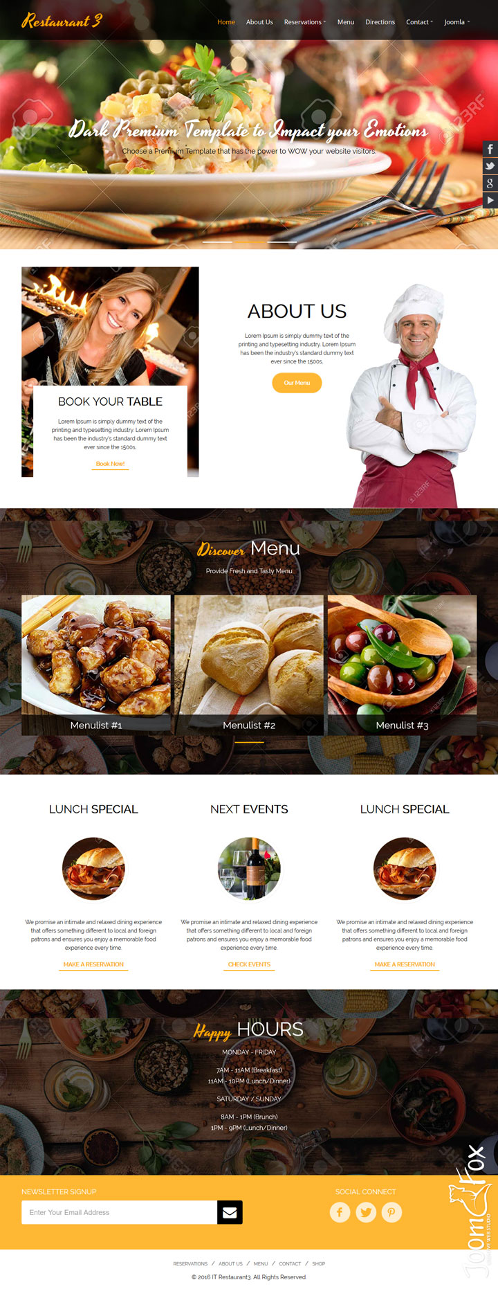 Joomla шаблон IceTheme Restaurant 3