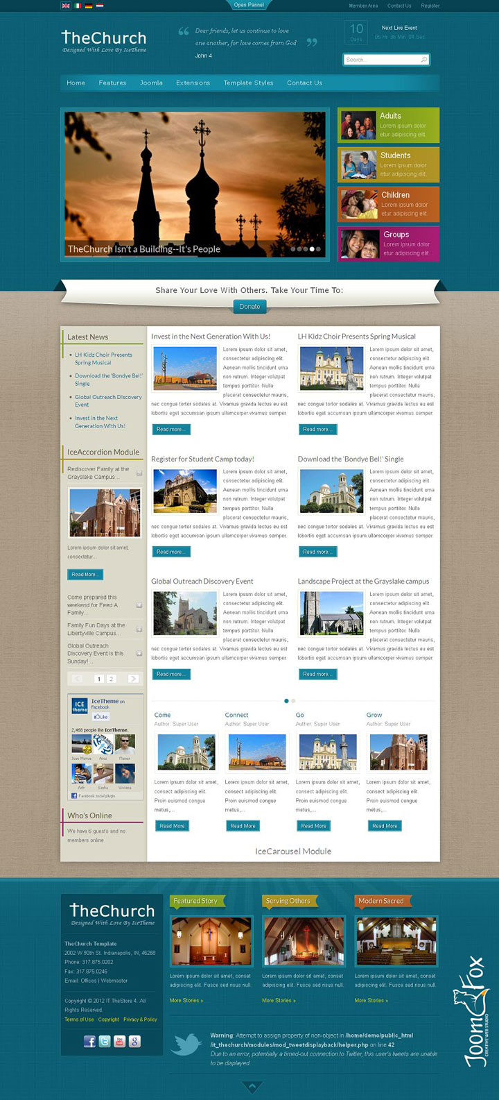 Joomla шаблон IceTheme TheChurch