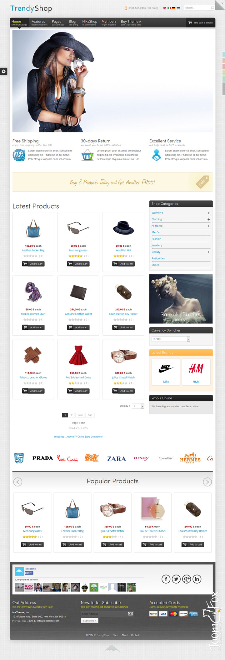 Шаблон IceTheme TrendyShop Joomla шаблон IceTheme TrendyShop