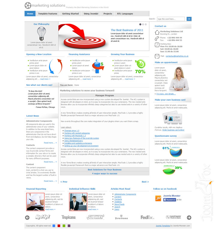 Шаблон Joomla-Monster Business003 Joomla шаблон Joomla-Monster Business003