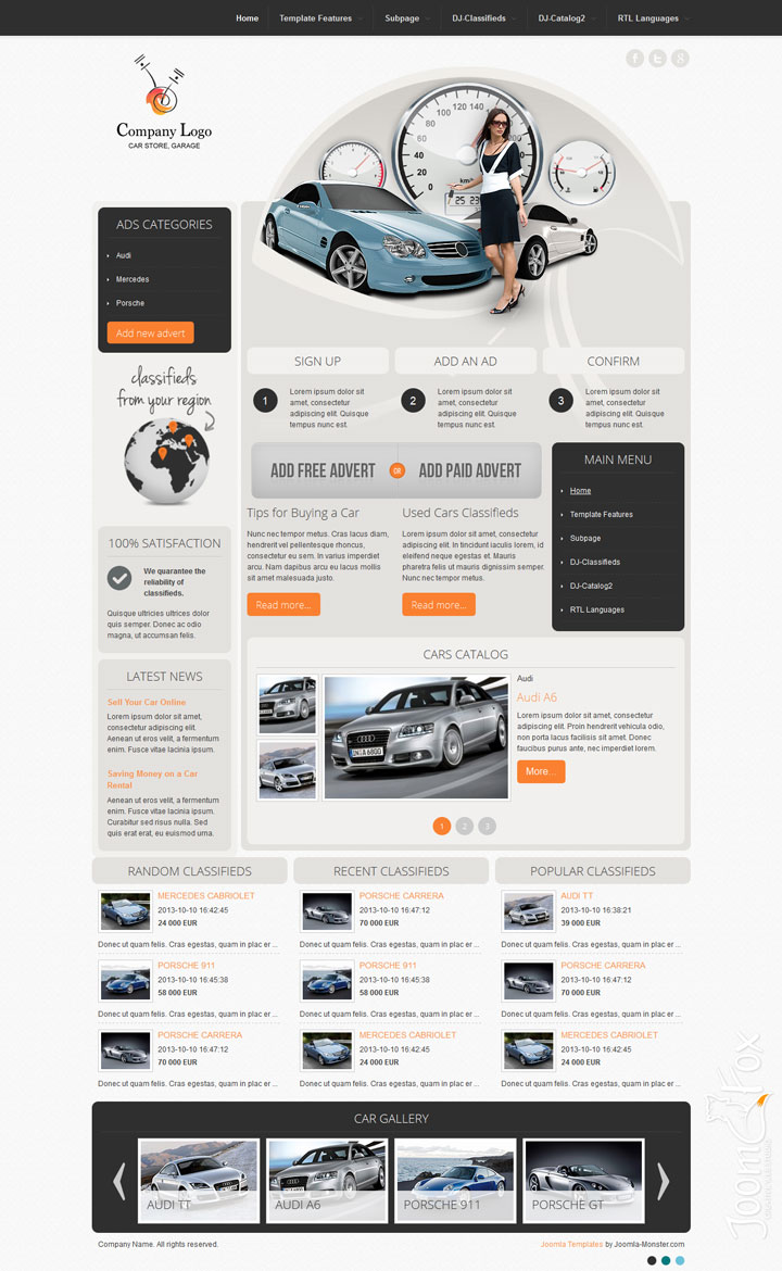 Joomla шаблон Joomla-Monster Car Company