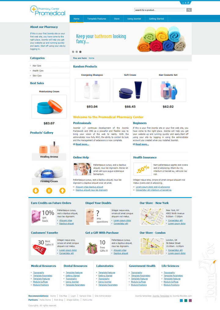 Joomla шаблон Joomla-Monster Promedical Store