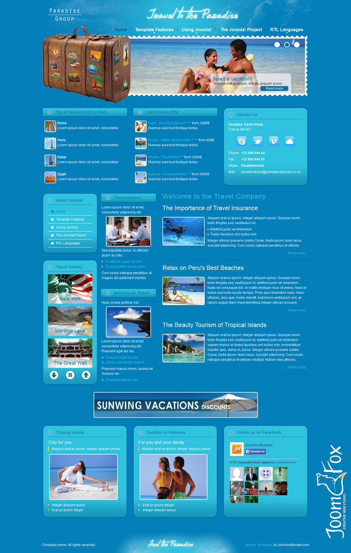 Joomla шаблон Joomla-Monster Travel