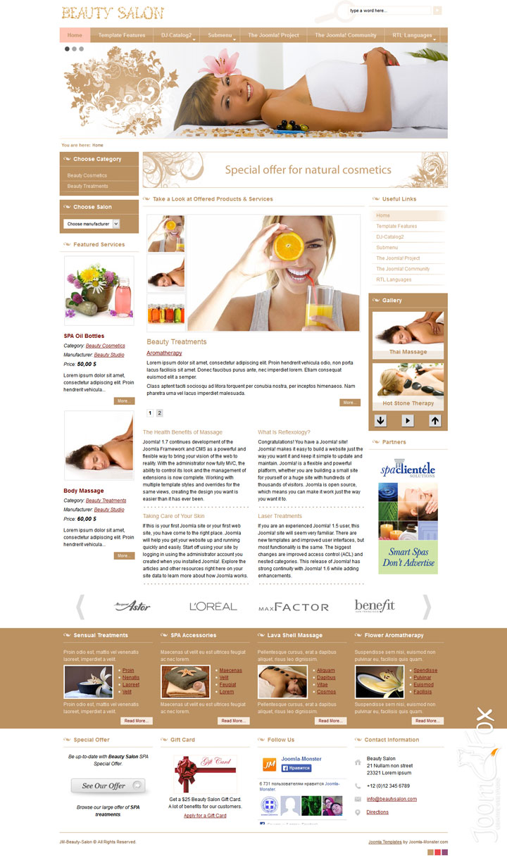 Joomla шаблон Joomla-Monster Beauty Salon