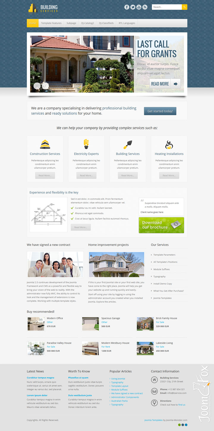 Joomla шаблон Joomla-Monster Building Services