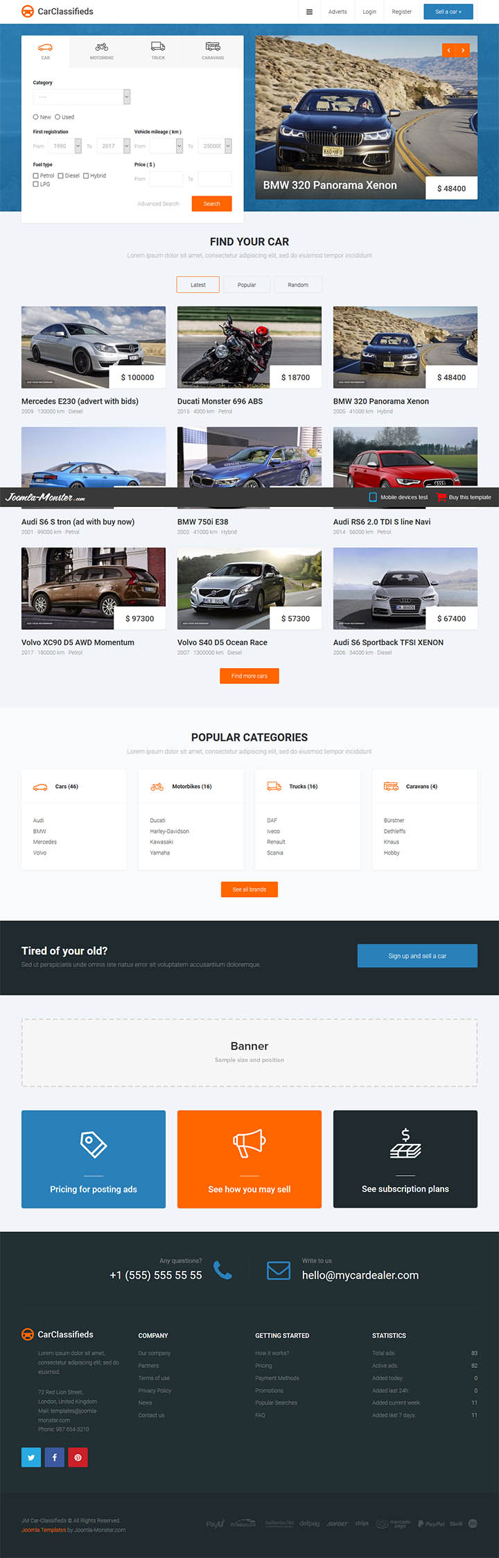 Joomla шаблон Joomla-Monster Car Classifieds