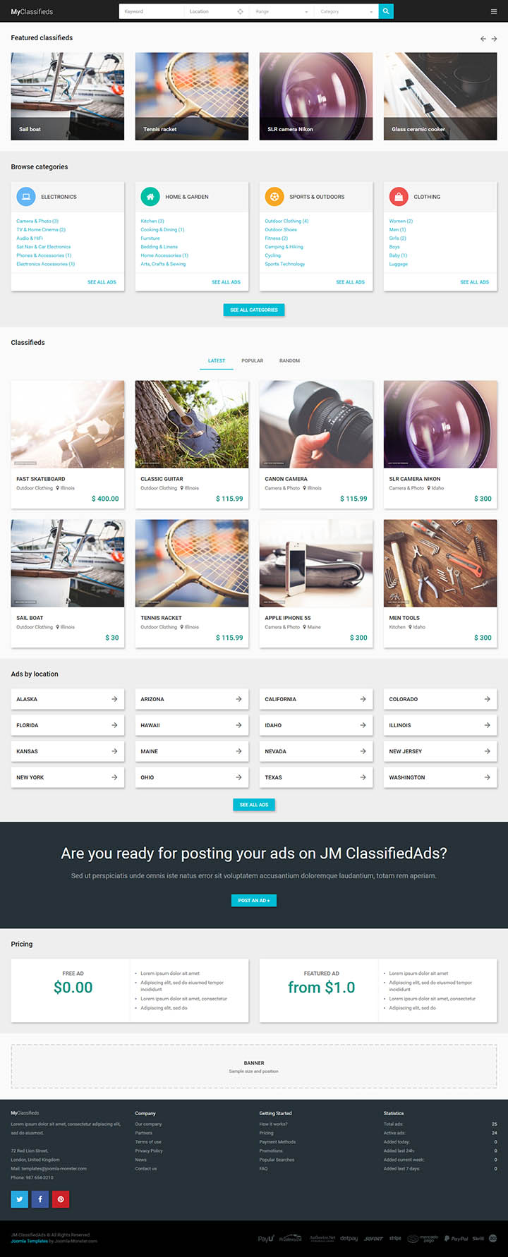 Joomla шаблон Joomla-Monster ClassifiedAds