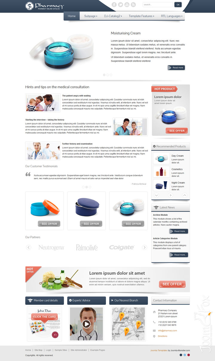 Joomla шаблон Joomla-Monster HCT Pharmacy