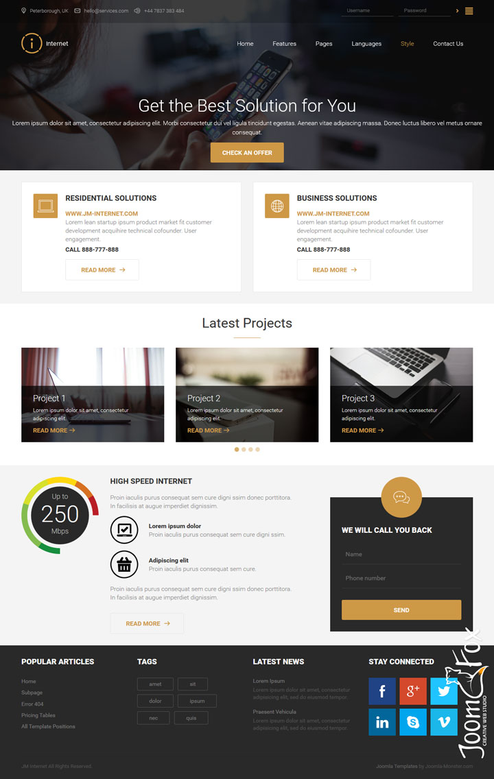 Joomla шаблон Joomla-Monster Internet