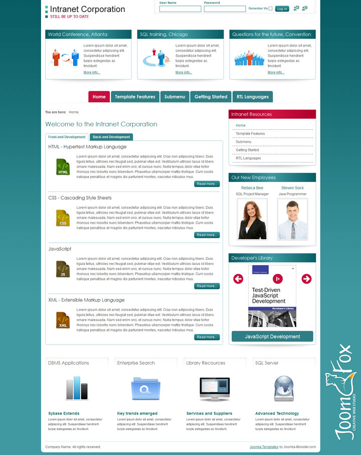 Joomla шаблон Joomla-Monster Intranet Corporation