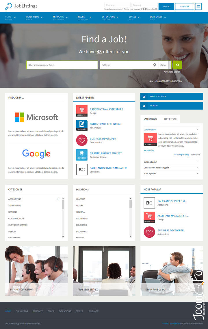Joomla шаблон Joomla-Monster Job Listings