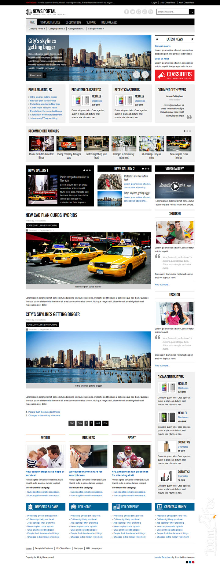 Joomla шаблон Joomla-Monster News Portal