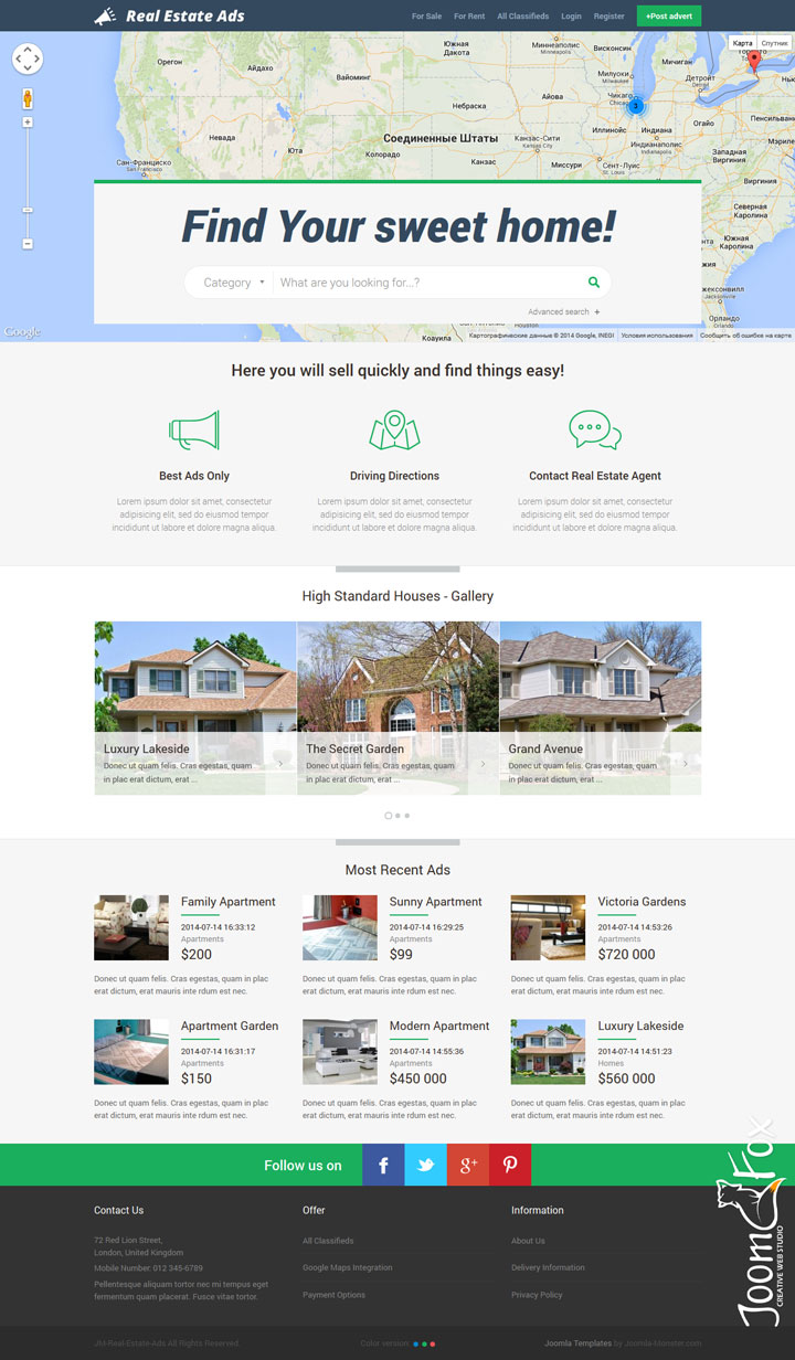 Joomla шаблон Joomla-Monster Real Estate Ads