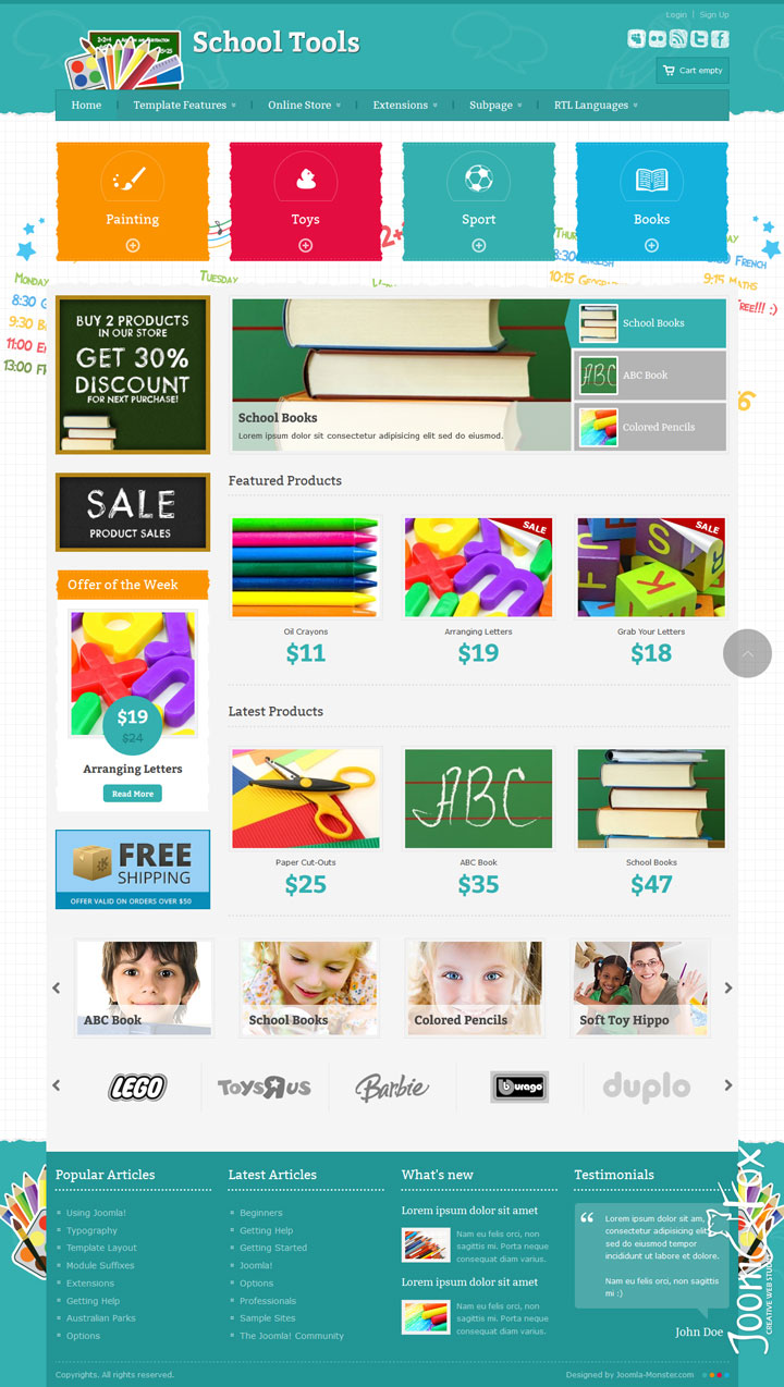 Joomla шаблон Joomla-Monster School Tools Store