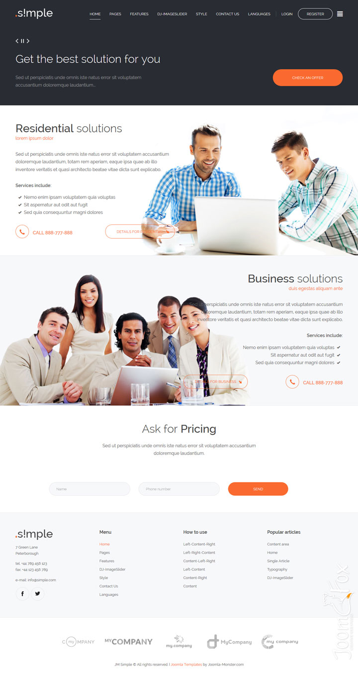 Joomla шаблон Joomla-Monster Simple