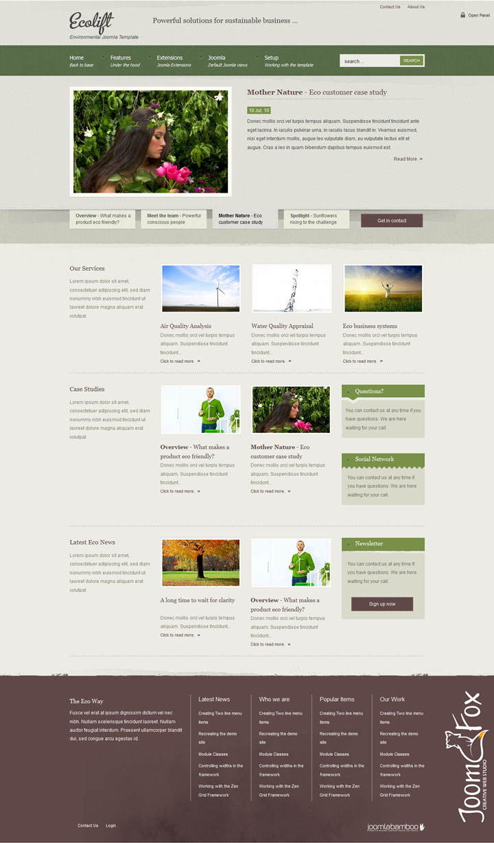 Joomla шаблон JoomlaBamboo Ecolift