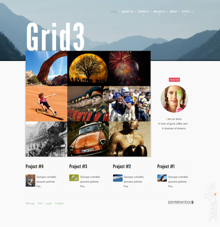 Joomla шаблон JoomlaBamboo Grid3