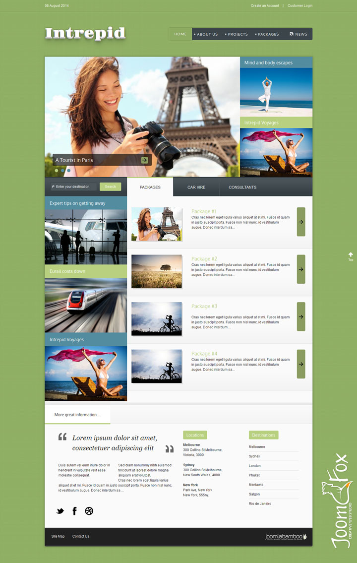 Joomla шаблон JoomlaBamboo Intrepid