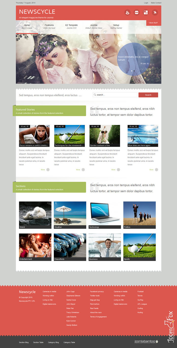 Joomla шаблон JoomlaBamboo Newscycle