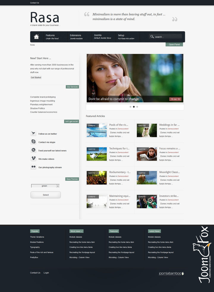 Joomla шаблон JoomlaBamboo Rasa