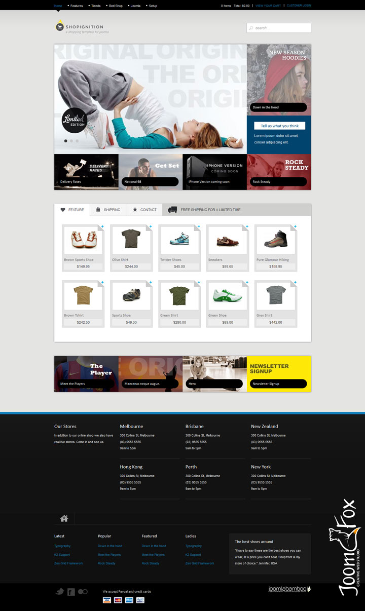 Шаблон JoomlaBamboo Shop Ignition Joomla шаблон JoomlaBamboo Shop Ignition