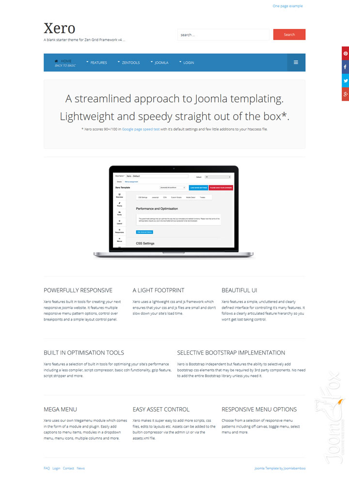 Joomla шаблон JoomlaBamboo Xero