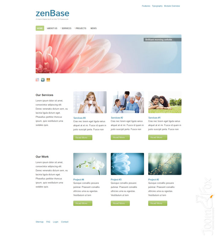 Joomla шаблон JoomlaBamboo Zenbase