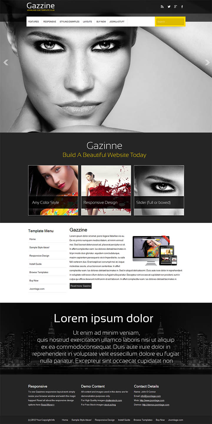 Joomla шаблон Joomlage Gazzine