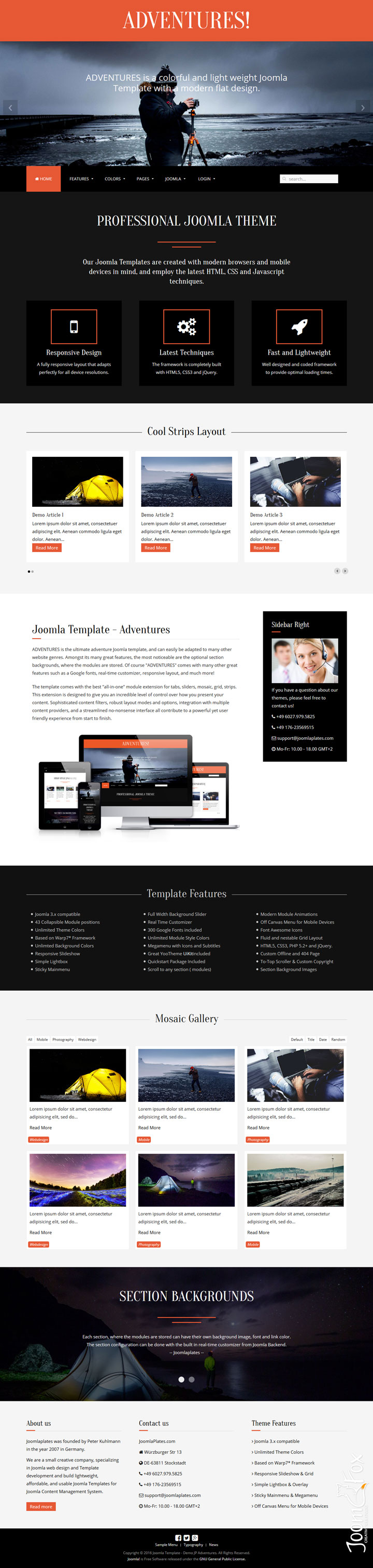 Joomla шаблон JoomlaPlates Adventures